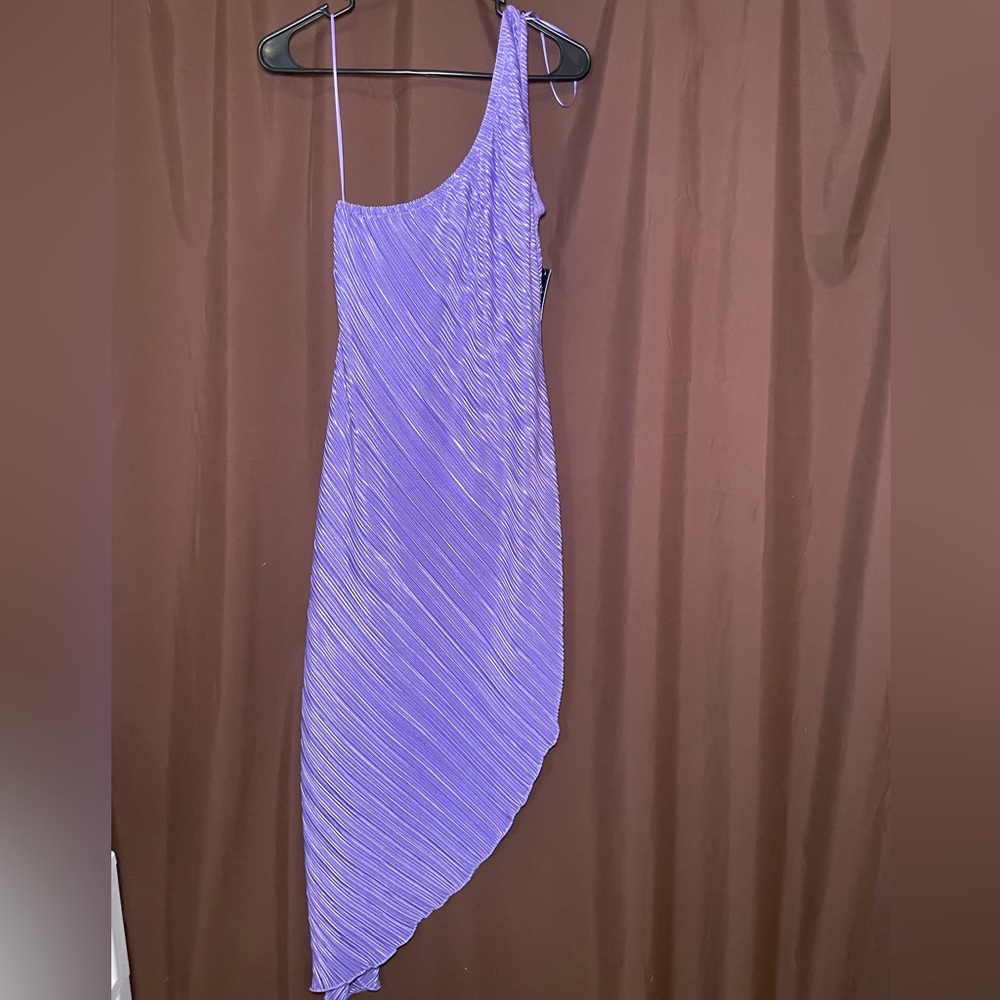 One-Shoulder Lavender Asymmetric Dress